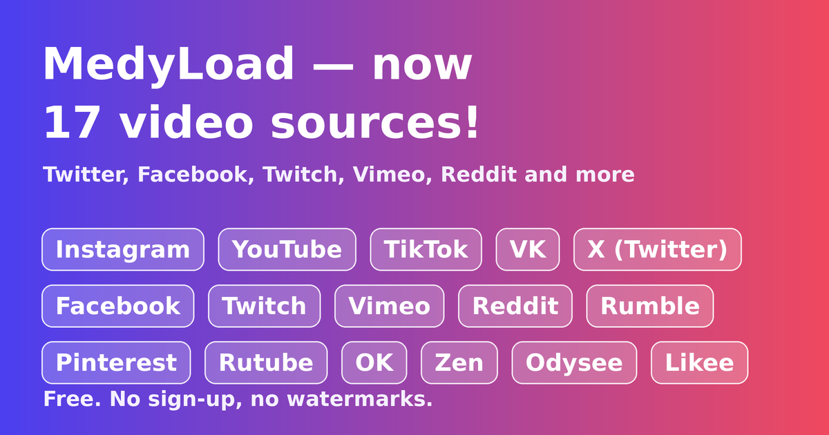 MedyLoad — vyanzo 17 vya video
